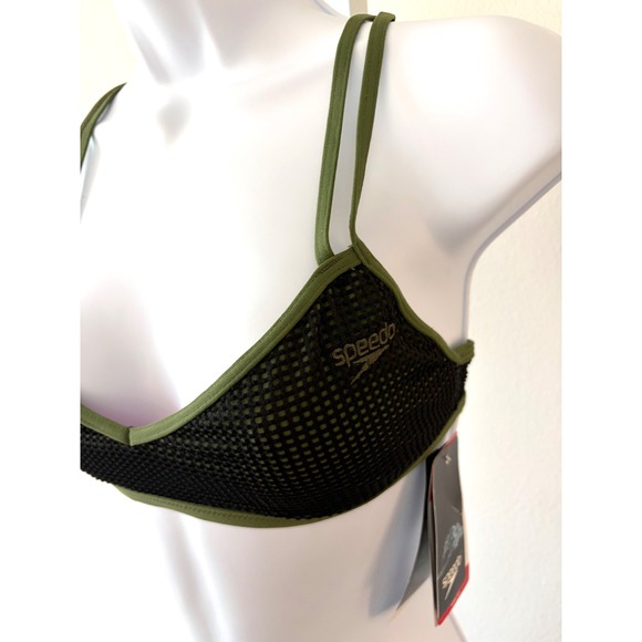 Speedo Athletic Turnz Endurance Practice Bikini Mesh Strappy Swim Set Olive Sz S - Picture 11 of 15